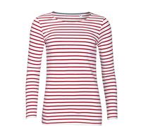 Sols Camiseta De Manga Larga Rayas Blancas Para Damas Mujeres Azul O Rojo