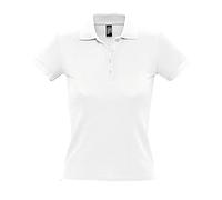 SOLS- Polo de Manga Corta de algodón piqué para Mujer (S) (Blanco)