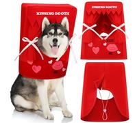 Solsew Disfraz de perro para el día de San Valentín, tocado de cabina de besos para perros y gatos, lindo cachorro de cabina de besos, regalo para vacaciones, fiesta de cumpleaños (grande)