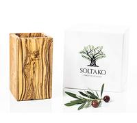 SOLTAKO Juego de cucharas de madera de olivo, cucharas de cocina, cucharas de arroz, espátula, cuchara de ensalada, utensilio de cocina, 3 a 7 piezas, longitud: 30 cm (soporte para cubiertos)