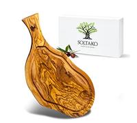 SOLTAKO Tabla de Cortar Cocina madera de olivo, tablas rústicas, tabla de queso, bandeja de aperitivo de oliva tunecina, tabla de pan de madera, tabla para cortar (Longitud aprox. 43-45 cm)