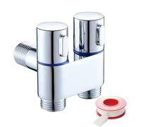SOLTANA Válvula escuadra Doble Para WC Acero Inoxidable, LLave De Escuadra Doble, Grifo Doble Salida, Grifo Doble Lavadora,Válvula Desviadora 3 Vias (Llave escuadra doble-1)