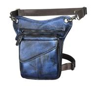 Soltar Bolsas de cinturón de Bolsas de piernas, Riñonera de Piel auténtica for Hombre(Color11)