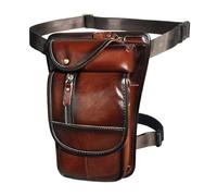Soltar Bolsas de cinturón de Bolsas de piernas, Riñonera de Piel con diseño de café for Hombre, Bolso de Hombro(Color4)