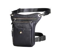 Soltar Bolsas de cinturón de Bolsas de piernas, Riñonera de Piel Gruesa for Hombre, diseño Informal, Color café, clásica, Bandolera(Color2)