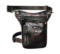 Soltar Bolsas de cinturón de Bolsas de piernas, Riñonera de Piel Gruesa for Hombre, diseño Informal, Color café, clásica, Bandolera(Color20)