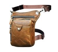 Soltar Bolsas de cinturón de Bolsas de piernas, Riñonera de Piel Gruesa for Hombre, diseño Informal, Color café, clásica, Bandolera(Color6)