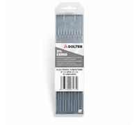 Solter Electrodo tungsteno gris 2% cerio (CeO₂), Ø1,6 mm, TIG DC (GTAW), Arco estable a baja intensidad y encendido fiable, Pack 10 unidades