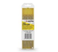 Solter Electrodo tungsteno oro 1,5% lantano Ø1,0 mm, Ref. 06214, TIG DC (GTAW), Alternativa no radiactiva al torio, Caja 10 uds