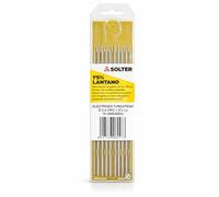 Solter Electrodo tungsteno oro 1,5% lantano Ø2,4 mm, Ref. 06217, TIG DC (GTAW), Alternativa no radiactiva al torio, Caja 10 uds