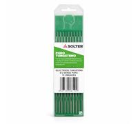 Solter Electrodo tungsteno verde Ø2,0 mm, Tungsteno puro 100%, TIG AC, Para soldadura de aluminio y magnesio, Caja 10 unidades.