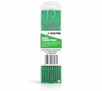 Solter Electrodo tungsteno verde, Tungsteno puro 100%, TIG AC, Para soldadura de aluminio y magnesio, Caja 10 unidades. (1,0 Ø) ref. 06207
