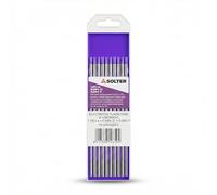 Solter Electrodos de Tungsteno Morado E3 para Soldadura TIG - Tierras Raras No Radiactivas - AC/DC Profesional, Sustituto del Tungsteno Rojo (4,0 Ø)