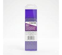 Solter Electrodos de Tungsteno Morado E3 para Soldadura TIG - Tierras Raras No Radiactivas - AC/DC Profesional, Sustituto del Tungsteno Rojo (1,6 Ø)