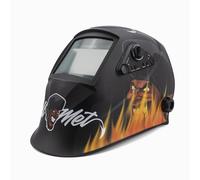 Solter HELLMET R-10 Devil Pantalla de Soldadura Automática, Tecnología True Color, DIN Ajustable 5-8/9-13, Área de Visión 100x60mm, 4 Sensores, Pila Solar Reemplazable, Certificación CE 1/1/1/1