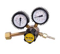 SOLTER Regulador R25 Argón/CO2 Profesional - Caudalímetro de Reloj 0-24 l/min (Entrada 200 Bar) - Rosca W21.8 Derecha (RH) - Doble Manómetro para Soldadura MIG/TIG - Ref. 56246
