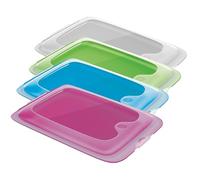 Solty - Fiambrera Embutido Apilable - Porta embutidos para nevera Reutilizable, Libre de BPA, Apto para Microondas, Lavavajillas y Congelador - 25 x18 x 3 cm - Set 4 tupper grande