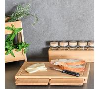 SOLTY - Set de 3 Tablas de Cortar de Bambú para Cocina - 1 Grande + 2 Pequeñas - Antibacterianas, Ecológicas y Resistentes - Para Carne, Pan, Verduras y Frutas - Diseño Minimalista y Compacto