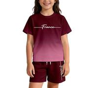 SoLu DAY8 Conjunto Niña Dos Piezas Verano Elegante Holgados Casual Traje De Camiseta Manga Corta Y Pantalon Corto Niña Comodo Baggy Otoño Playa Vacaciones Deportiva Ligera Adolescentes (7-8 Years)