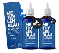 Solución azul de metileno 1% calidad USP Pharma, solución de 2x 100 ml, sin metales pesados, calidad probada en laboratorio, fabricado en Alemania par JUNALI