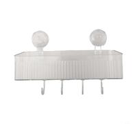 Solución de almacenamiento con ventosa simple para organizar artículos de tocador y suministros de manualidades, fácil de limpiar (transparente)