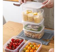 Solución de almacenamiento de cocina con cajas compatibles con refrigerador, 700 ml, 900 ml, 1000 ml, 1400 ml, diseño sellado que mantiene contenido y conserva el sabor con el tiempo (1400 ml)