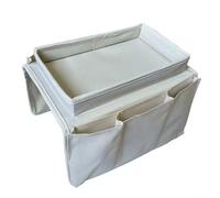 Solución de almacenamiento funcional para brazos de sofá o silla, mantén todo lo que necesitas cerca mientras te relajas en casa (blanco arroz)