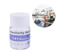 Solución de calibración de conductividad - Solución tampón de sal de conductividad estándar - Suministros de medición de solución de prueba de salinidad reutilizable, 25ml, para medidor EC, medidor TD