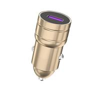 Solución de carga inteligente para coche de 65 W, adaptador de carga rápida USB único para coche con luz LED