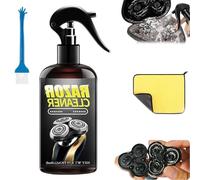 Solución de limpieza de afeitadora eléctrica de 260 ml, spray limpiador universal eficiente de maquinilla de afeitar eléctrica, limpiador de maquinilla de afeitar eléctrica con cepillo, para limpieza
