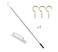 Solución integral de acceso al ático con postes extensibles y cabeza de gancho, ahorro de espacio, escalera de ático, juego de ganchos extraíbles, juego de herramientas multifuncionales