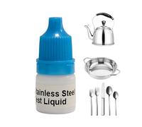 Solucion Prueba Acero - Reactivo Identificacion Rapida, Liquido Analisis Preciso Gota, Botella Aplicador Facil + Herramienta Fiable, Compuesto Verificacion Material - para Utensilios Cocina