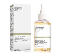 Solución Renovadora con Ácido Glicólico 7%, Tónico Exfoliante Facial Iluminador, Limpia Poros, Mejora Manchas y Acné, Hidratación Suave para Todo Tipo de Piel, 100 ml (Sin Perfume)