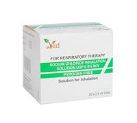 Solución salina isotónica para inhalación VED, cloruro de sodio (Na l 0,9%, 20 viales monodosis de 2,5 ml para adultos y niños