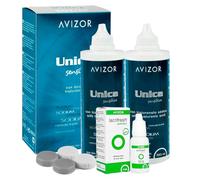 Solución Única Sensitive 2x350ml + Lágrimas Artificiales Comfort 15ml para Lentillas y Ojos Secos