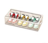 Soluciones de almacenamiento apilables de diseño elegante con tapas transparentes perfectamente adecuadas para organizar calzado y ropa en casa