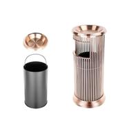 Solunovia Basurero de cocina a prueba de olores Papelera de acero inoxidable con cubo interior for vestíbulo y pasillo de hotel. Contenedores de basura duraderos y fáciles de limp(Rose Gold)