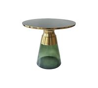 Solunovia Mesa Auxiliar pequeña Multifuncional Mesa de té Vidrio Material Sala Estar Hogar Colorida Esquina Lateral Varias Mesa de Centro compacta para Salas de Estar pequeñ(Green)