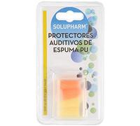 SOLUPHARM-2 Tapones de Oidos PU 2 Pares en cajita BL, Negro, Estándar