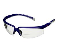 Solus - Gafas de seguridad 3M Solus 2000, ramas azul-grises, antivaho, antiarañazos, óptica transparente Lectura +1.5, S2015AF-BLU