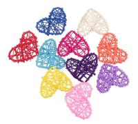 SOLUSTRE 10 Bolas de Ratán Forma de Corazón para Decorar Hogares y Centros Comerciales, Accesorio Creativo Fino Acabado y Diseño Artesanal Color Aleatorio Varios Estilos