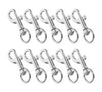 SOLUSTRE 10 Piezas Gancho de Seguridad de Alta Resistencia de Zinc, Broche Giratorio de Presión para Cadena de Perro, Clip Metálico Galvanizado para Correa de Mascotas, 6 G, Uso Industrial