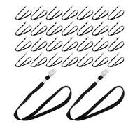 SOLUSTRE 100 Piezas Cordones para Credenciales de Identificación, Cordones Planos Cuello con Clip Bulldog, Algodón y Metal, Negro, para Eventos Empresariales y Escuela, Personal
