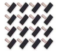 SOLUSTRE 100 Piezas Mini Pizarra de Pie Tablero de Mensajes de Madera Negro Rectangular con Clip Reutilizable para Notas, Fotos y Bufés, Tiendas y Aulas