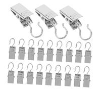 SOLUSTRE 100piezas Gancho para Cortina Clips Ganchos de Hierro para Ducha Clips para Colgar Cortinas Abrazaderas Sujetadores Usos para Decoración Fotos Manualidades Exhibición de Tiendas