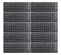 SOLUSTRE 10Pcs Pegatinas de Teclado Español Universales Calcomanías de Teclado de Repuesto Cubren Fondo con Letras Blancas para Computadora Portátil de Escritorio