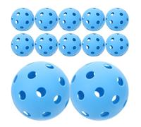 SOLUSTRE 12 Piezas Mini Balones de Entrenamiento de Béisbol de Plástico PE | Diseño Hueco 26 Orificios, Estructura Perforada Azul, para Palas de Pickleball y Bates Juveniles