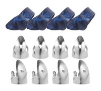 SOLUSTRE 12 Púas de Guitarra de Celuloide para Pulgar E Índice, Color Azul y Plateado, Tamaño Compacto, Gruesas y Ligeras, Accesorios para Guitarra Eléctrica, Acústica y Ukelele, Uso