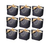SOLUSTRE 12piezas Bolsa de Mano de Papel Diseño de Lazo Bolsa de Obsequio Elegante para Dulces y Recuerdos para Fiestas y Casa Pack Negra