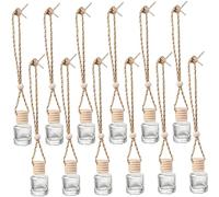 SOLUSTRE 12piezas Botellas De Perfume De Transparente Tapón De Contenedores Aromáticos Colgantes Para Difusores De Auto y Decoración Del Hogar